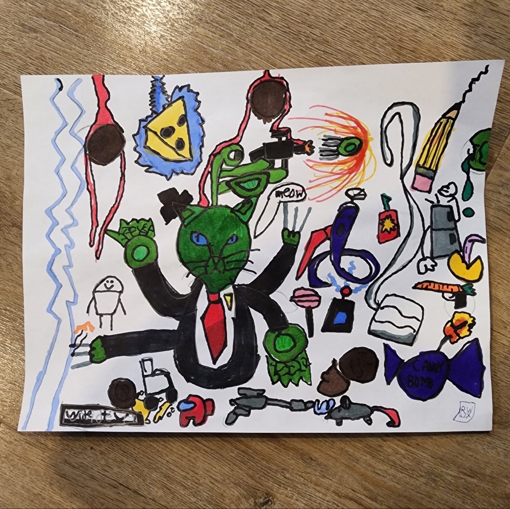 Art Creative Comic Evil Cat Cosmic